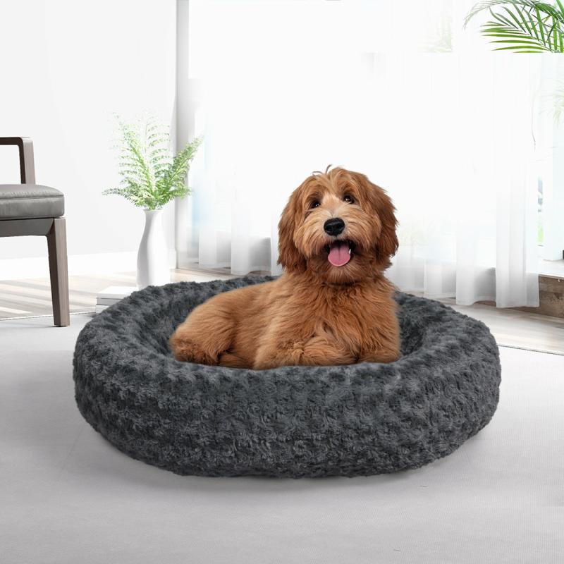 Cat Beds |  Bernese Dog Beds Calming Warm Soft Plush Pet Cat Cave Washable Portable – Dark Grey Medium Cat Beds