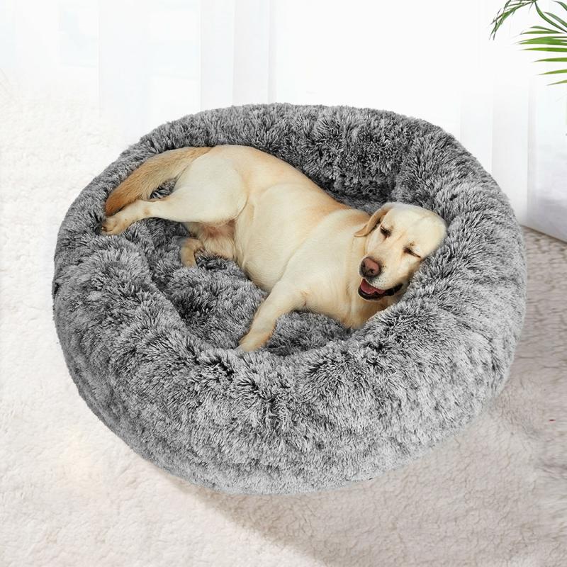 Cat Beds |  Foxhound Dog Beds Pet Cat Donut Nest Calming Mat Soft Plush Kennel – Charcoal Large Cat Cat Beds