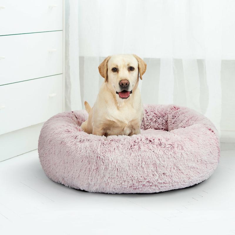 Cat Beds |  Foxhound Dog Beds Pet Cat Donut Nest Calming Mat Soft Plush Kennel – Pink Large Cat Cat Beds