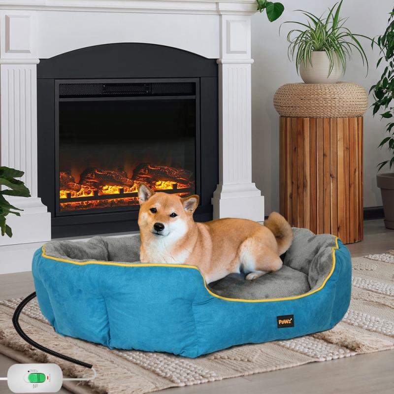 Cat Beds |  Hygen Dog Beds Electric Pet Heater Heated Mat Cat Heat Blanket Removable Cover – Blue Medium Cat Cat Beds