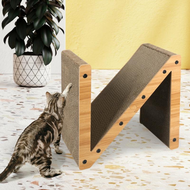 Cat Scratchers & Trees |  Cat Scratcher Scratching Board Corrugated Cardboard Scratch Bed Toy Pad Mat Cat Cat Scratchers & Trees