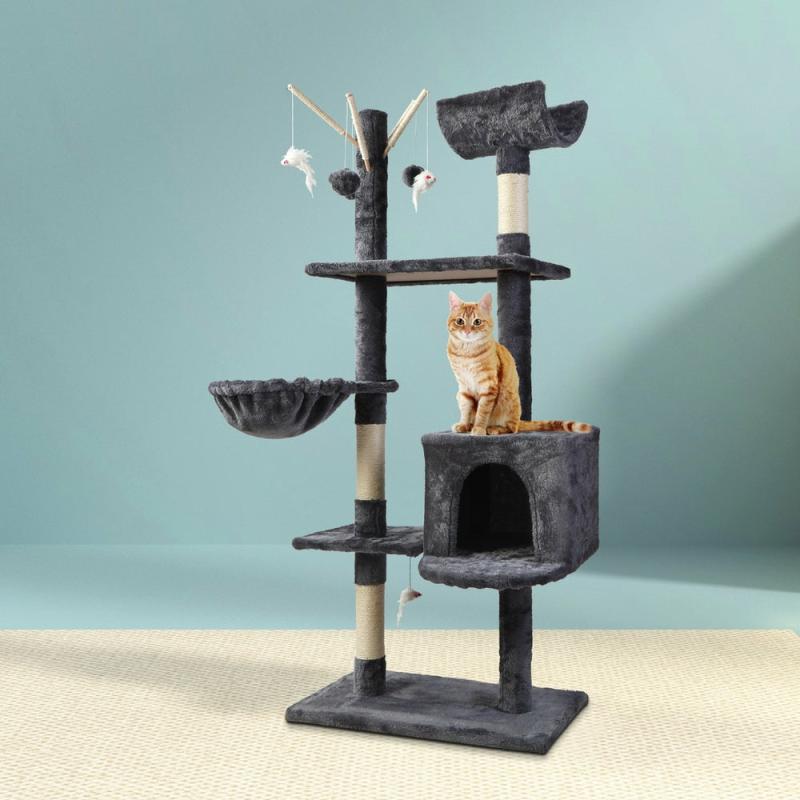 Cat Scratchers & Trees |  Cat Tree 140Cm Trees Scratching Post Scratcher Tower Condo House Furniture Wood Cat Cat Scratchers & Trees