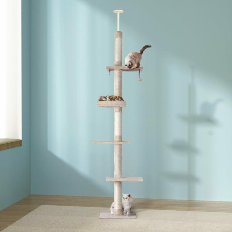 Cat Scratchers & Trees |  Cat Tree 290Cm Tower Scratching Cats Post Scratcher Floor To Ceiling Bed Cat Cat Scratchers & Trees